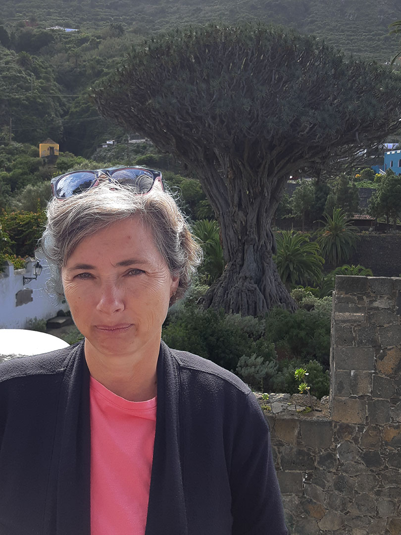 Terri working patiently with her pottery during an FND episode